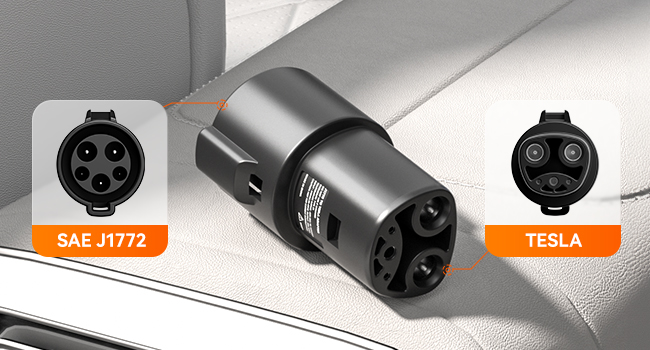 Adaptador de carregamento portátil J1772 para Tesla 60A 250V AC Sae J1772 para Adaptador de carregamento Tesla 3