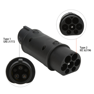 Adaptador EVSE de tipo 2 a tipo 1 IEC 62196 a SAE J1772 Adaptador de carregador de automóveis elétricos 2